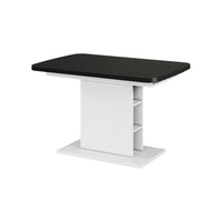 Vicco Tavolo da pranzo Estensibile Nero/bianco 120/160 x 80 cm con scomparti aperti