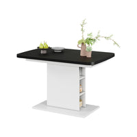 Vicco Tavolo da pranzo Estensibile Nero/bianco 120/160 x 80 cm con scomparti aperti