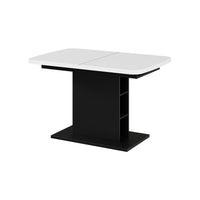 Vicco Tavolo da pranzo Estensibile Bianco/nero 120/160 x 80 cm con scomparti aperti