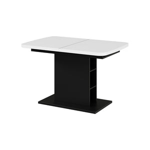 Vicco Tavolo da pranzo Estensibile Bianco/nero 120/160 x 80 cm con scomparti aperti