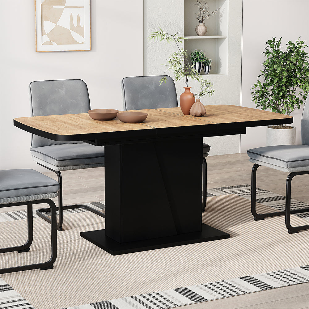 Vicco Tavolo da pranzo Estensibile Rovere nero/oro 120/160 x 80 cm