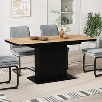 Vicco Tavolo da pranzo Estensibile Rovere nero/oro 120/160 x 80 cm