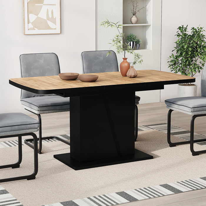 Vicco Tavolo da pranzo Estensibile Rovere nero/oro 120/160 x 80 cm