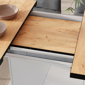 Vicco Tavolo da pranzo Estensibile Rovere nero/oro 120/160 x 80 cm