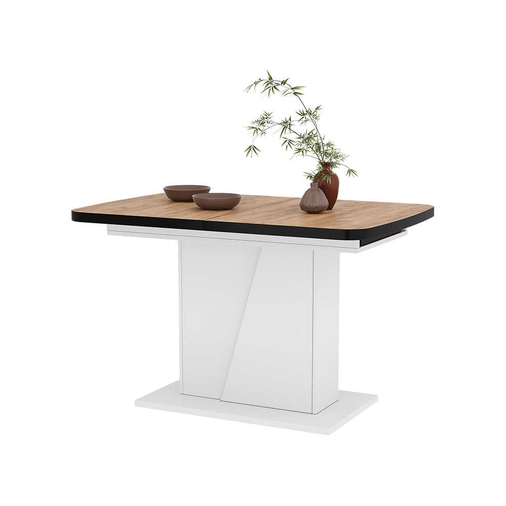 Vicco Tavolo da pranzo Estensibile Rovere nero/oro 120/160 x 80 cm