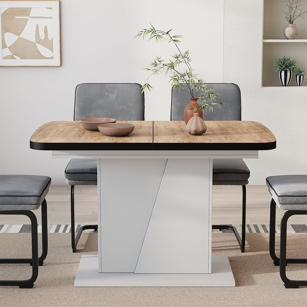 Vicco Tavolo da pranzo Estensibile Rovere nero/oro 120/160 x 80 cm