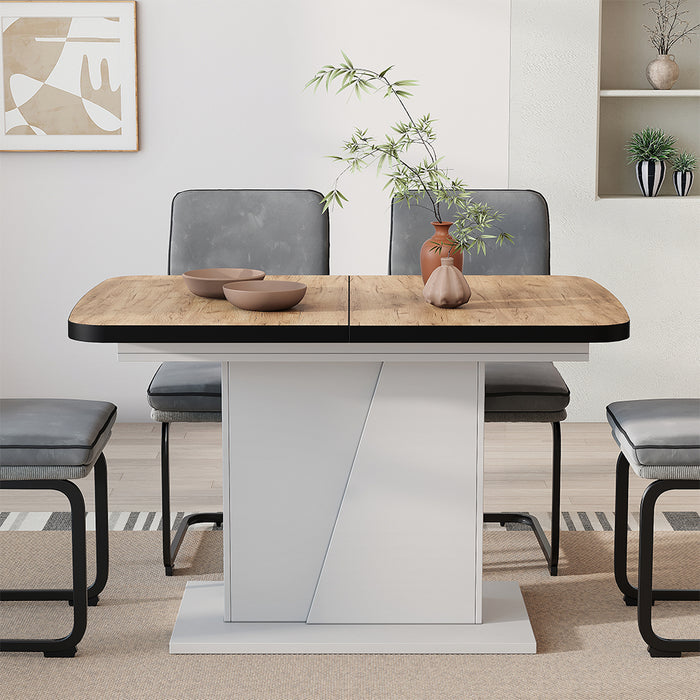 Vicco Tavolo da pranzo Estensibile Rovere nero/oro 120/160 x 80 cm