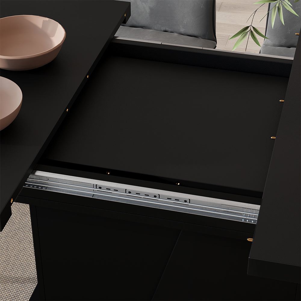 Vicco Tavolo da pranzo Estensibile Nero 120/160 x 80 cm Estensibile