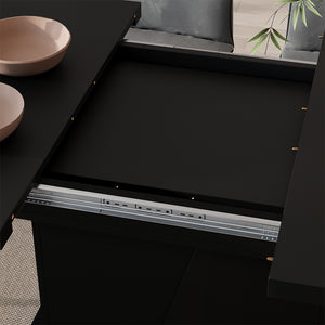 Vicco Tavolo da pranzo Estensibile Nero 120/160 x 80 cm Estensibile