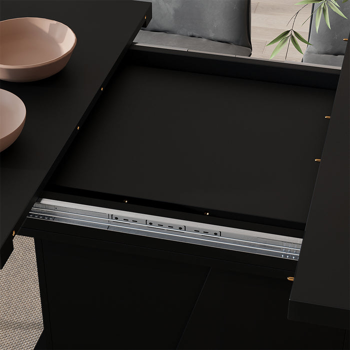 Vicco Tavolo da pranzo Estensibile Nero 120/160 x 80 cm Estensibile