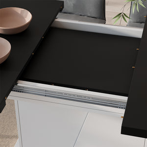 Vicco Tavolo da pranzo Estensibile Bianco/nero 120/160 x 80 cm Estensibile