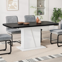 Vicco Tavolo da pranzo Estensibile Bianco/nero 120/160 x 80 cm Estensibile