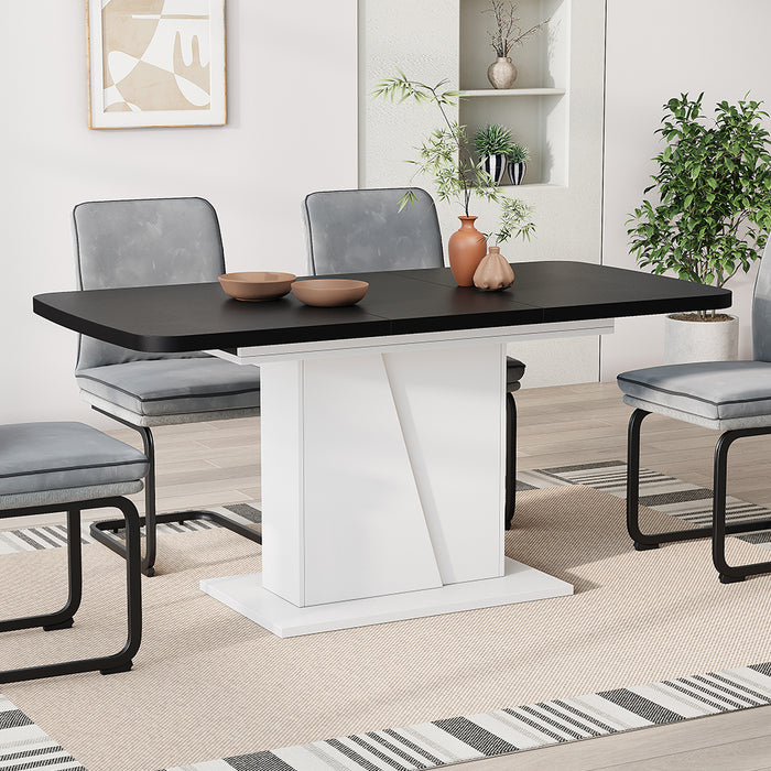 Vicco Tavolo da pranzo Estensibile Bianco/nero 120/160 x 80 cm Estensibile