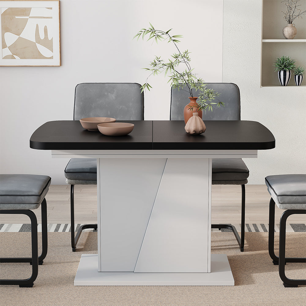 Vicco Tavolo da pranzo Estensibile Bianco/nero 120/160 x 80 cm Estensibile