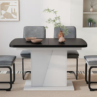 Vicco Tavolo da pranzo Estensibile Bianco/nero 120/160 x 80 cm Estensibile