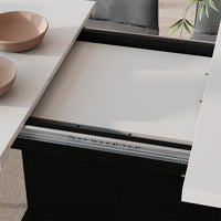 Vicco Tavolo da pranzo Estensibile Bianco/nero 120/160 x 80 cm