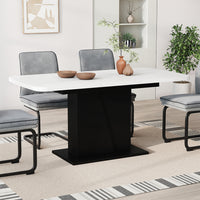 Vicco Tavolo da pranzo Estensibile Bianco/nero 120/160 x 80 cm