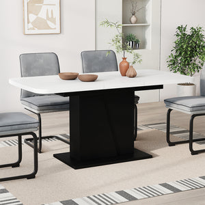 Vicco Tavolo da pranzo Estensibile Bianco/nero 120/160 x 80 cm