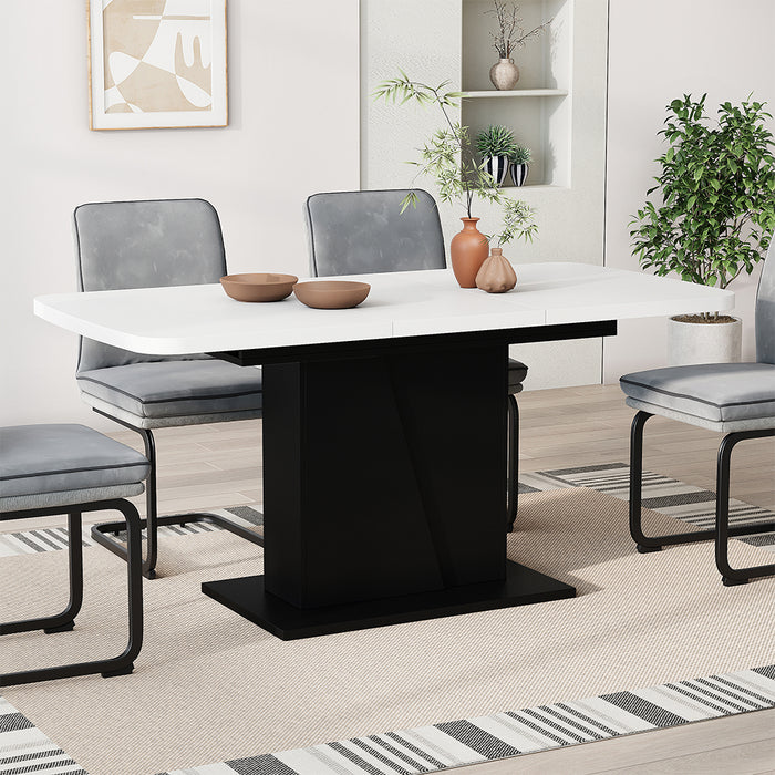 Vicco Tavolo da pranzo Estensibile Bianco/nero 120/160 x 80 cm