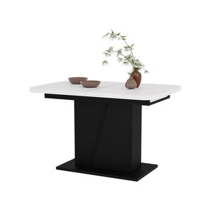 Vicco Tavolo da pranzo Estensibile Bianco/nero 120/160 x 80 cm
