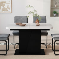 Vicco Tavolo da pranzo Estensibile Bianco/nero 120/160 x 80 cm