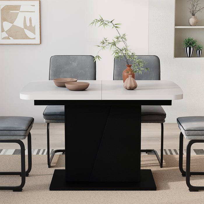 Vicco Tavolo da pranzo Estensibile Bianco/nero 120/160 x 80 cm