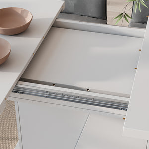 Vicco Tavolo da pranzo Estensibile Bianco 120/160 x 80 cm