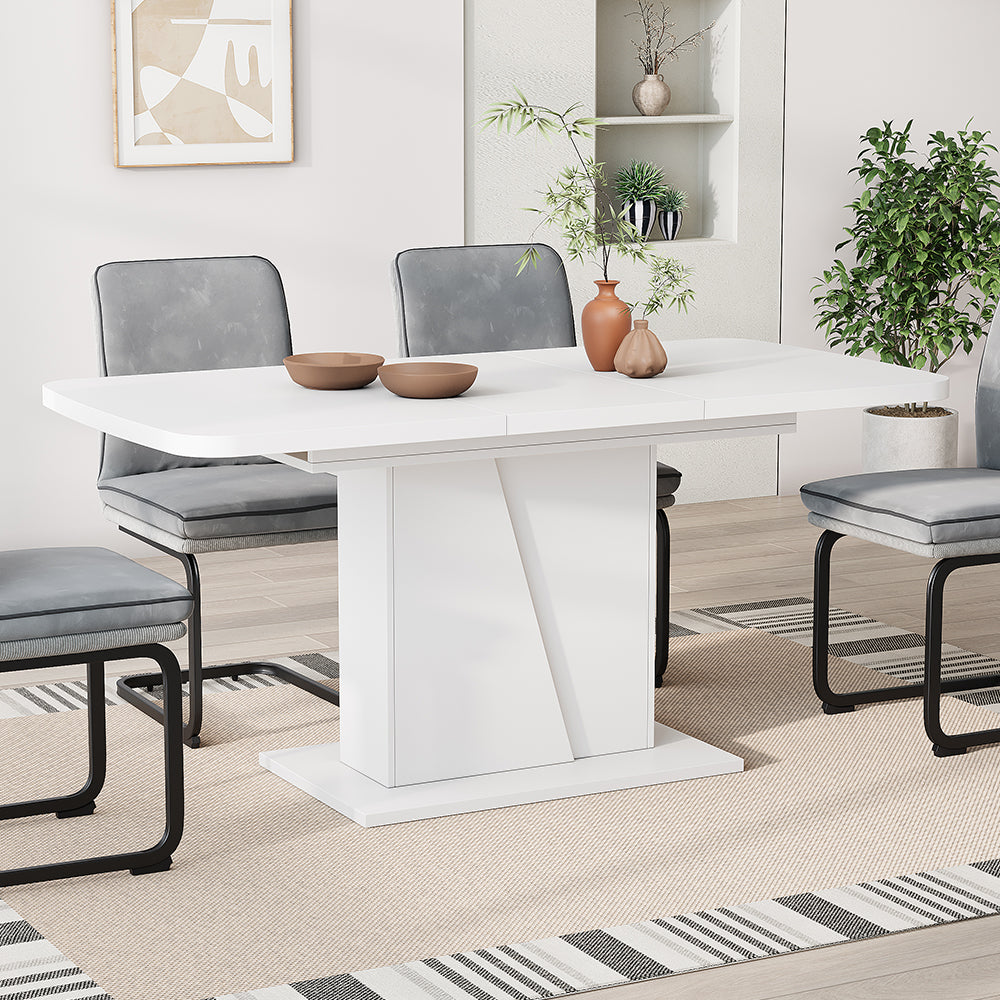 Vicco Tavolo da pranzo Estensibile Bianco 120/160 x 80 cm