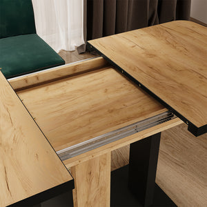 Vicco tavolo da pranzo allungabile Rovere nero/oro 120 x 80 cm 2 parti