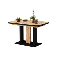 Vicco tavolo da pranzo allungabile Rovere nero/oro 120 x 80 cm 2 parti