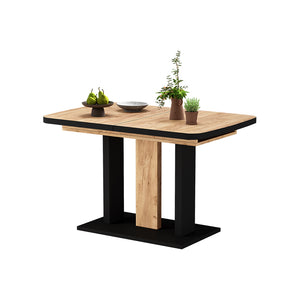 Vicco tavolo da pranzo allungabile Rovere nero/oro 120 x 80 cm 2 parti