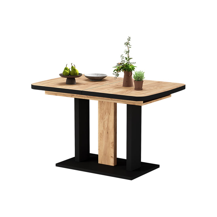 Vicco tavolo da pranzo allungabile Rovere nero/oro 120 x 80 cm 2 parti