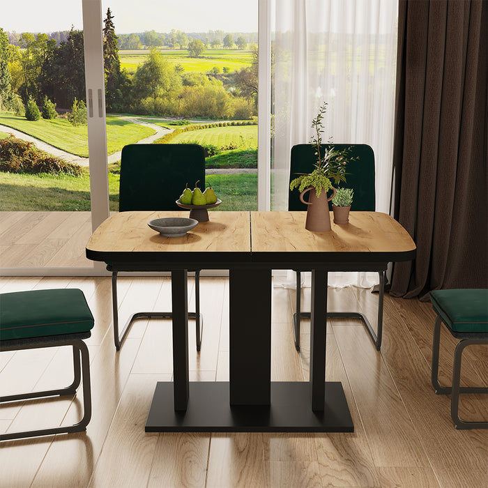 Vicco Tavolo da pranzo Estensibile Rovere nero/oro 120/160 x 80 cm 2 parti