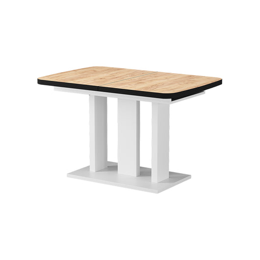 Vicco Tavolo da pranzo Estensibile Nero/Rovere Goldkraft/Bianco 120/160 x 80 cm 2 parti