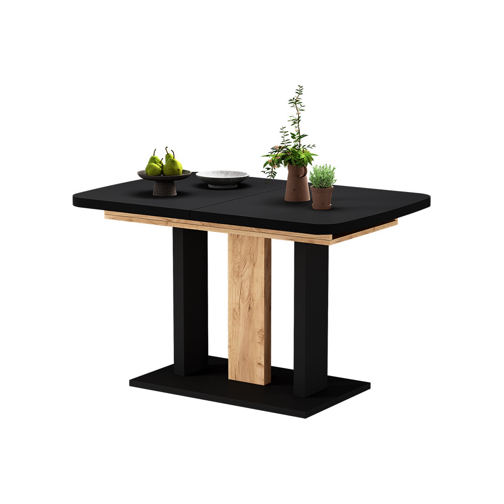 Vicco Tavolo da pranzo Estensibile Nero 120/160 x 80 cm 2 parti