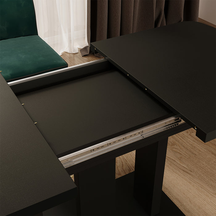Vicco Tavolo da pranzo Estensibile Nero 120/160 x 80 cm 2 parti