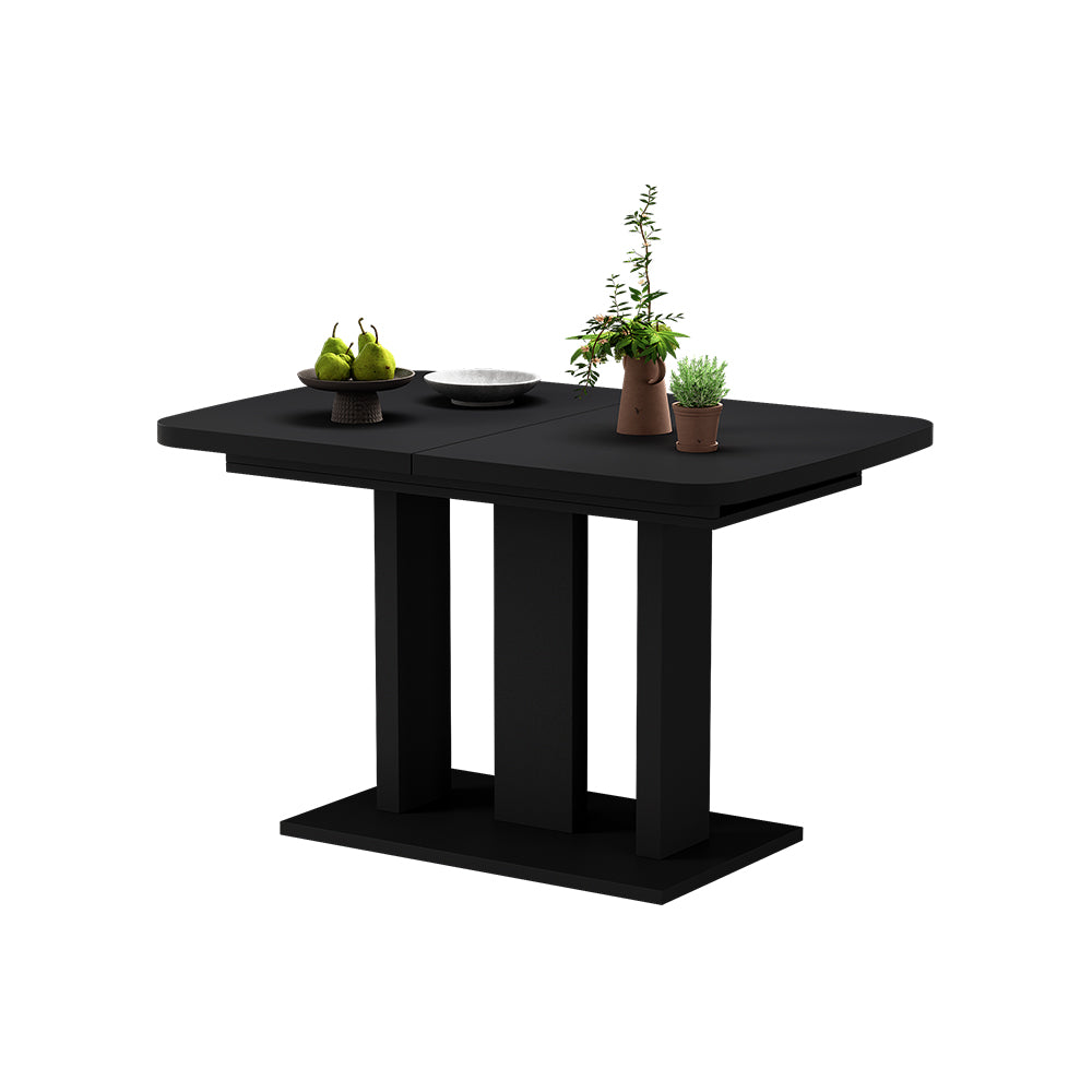 Vicco Tavolo da pranzo Estensibile Nero 120/160 x 80 cm 2 parti