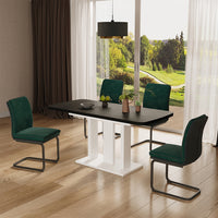 Vicco Tavolo da pranzo Estensibile Nero/bianco 120/160 x 80 cm 2 parti