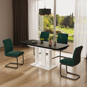 Vicco Tavolo da pranzo Estensibile Nero/bianco 120/160 x 80 cm 2 parti