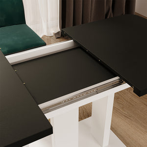 Vicco Tavolo da pranzo Estensibile Nero/bianco 120/160 x 80 cm 2 parti