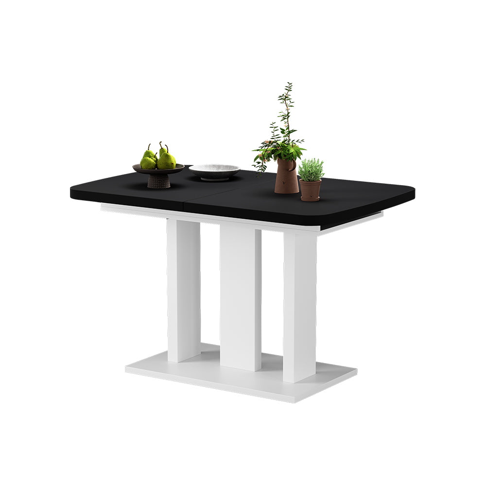 Vicco Tavolo da pranzo Estensibile Nero/bianco 120/160 x 80 cm 2 parti