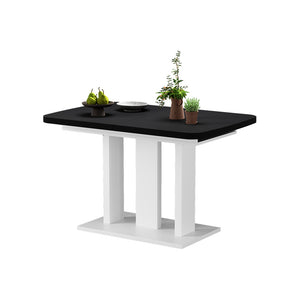 Vicco Tavolo da pranzo Estensibile Nero/bianco 120/160 x 80 cm 2 parti