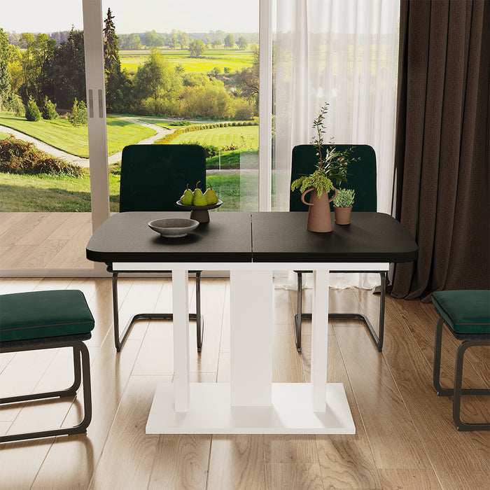 Vicco Tavolo da pranzo Estensibile Nero/bianco 120/160 x 80 cm 2 parti