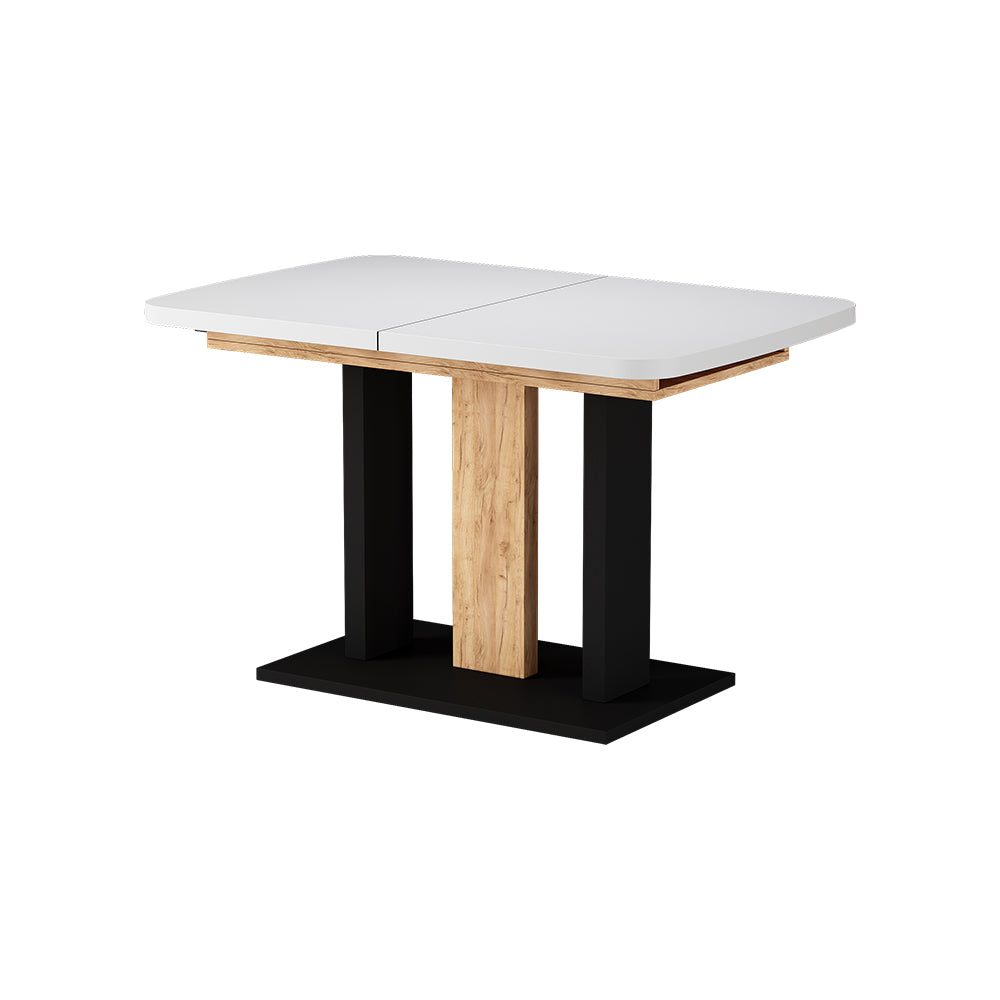Vicco Tavolo da pranzo Estensibile Rovere bianco/nero/Goldkraft 120/160 x 80 cm 2 parti