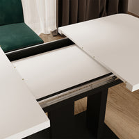 Vicco Tavolo da pranzo Estensibile Nero/bianco 120/160 x 80 cm 2 parti