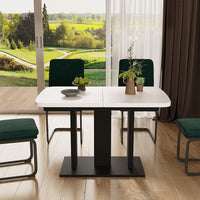 Vicco Tavolo da pranzo Estensibile Nero/bianco 120/160 x 80 cm 2 parti