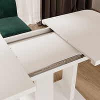 Vicco Tavolo da pranzo Estensibile Bianco/bianco 120/160 x 80 cm 2 parti