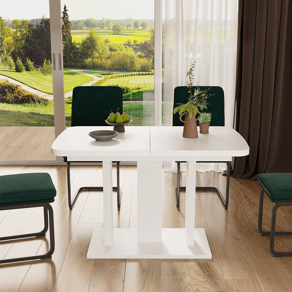 Vicco Tavolo da pranzo Estensibile Bianco/bianco 120/160 x 80 cm 2 parti