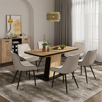 Vicco Tavolo da pranzo Estensibile Rovere nero/oro 120/160 x 80 cm