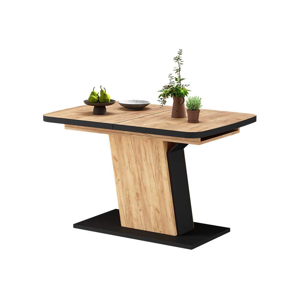 Vicco Tavolo da pranzo Estensibile Rovere nero/oro 120/160 x 80 cm